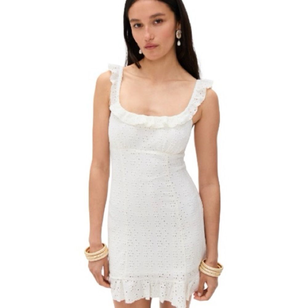 Reformation Nora Knit Mini Ivory Dress